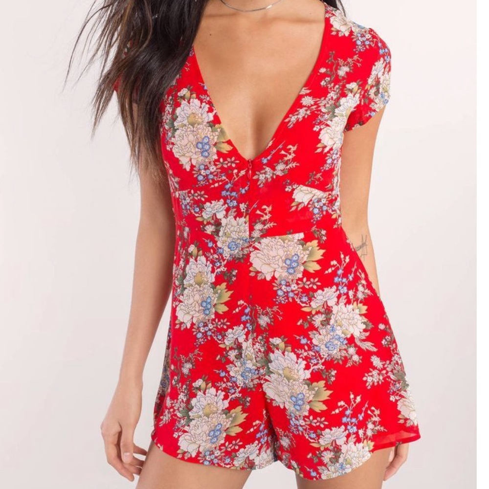 WYLDR - Red floral romper